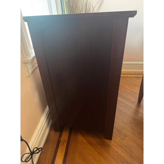 English Pottery Barn Stratton Dark Brown Wood Dresser For Sale - Image 3 of 15