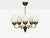 Mid-Century Modern 1950s Danish Modern, Pendant Light, Brass, Etched Glass For Sale - Image 3 of 12