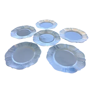 Circa 1930 MacBeth-Evans American Sweetheart Bread & Butter Plates in Monax Aka Opalescent White- Set of 6