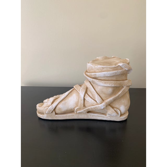 Sculpture Materials Grand Tour Style Plaster Sculpture of a Classical Sandaled Foot For Sale - Image 7 of 10