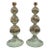 Murano Fontana Green Glass Ball Form Lamps - a Pair For Sale
