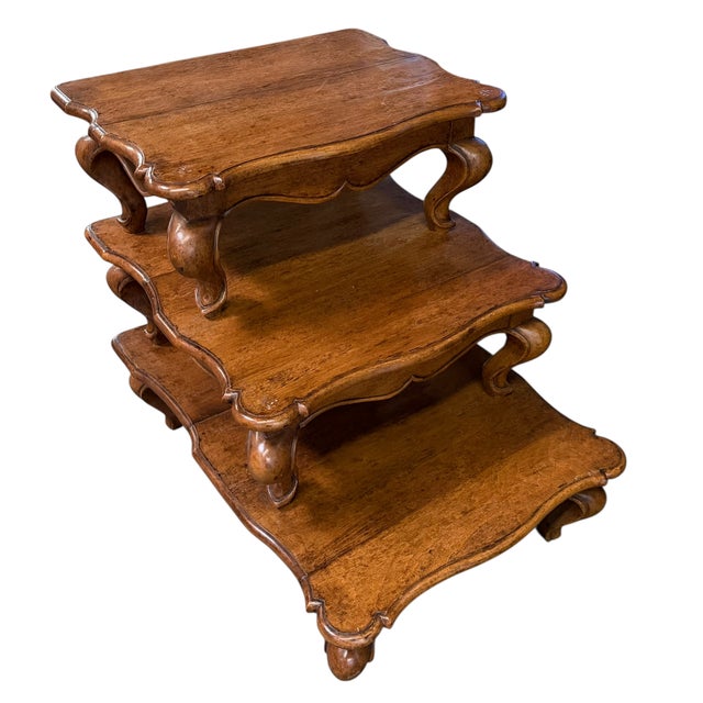 18th C Style Walnut Library Step Side Table.