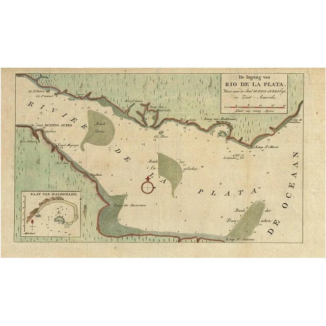 Antique Map of the Rio De La Plata, 1760 For Sale