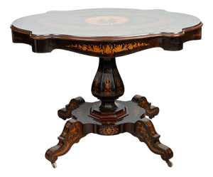 Antique Center Table in Exotic Woods, Nice, 19th Century