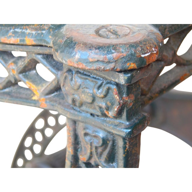 Metal Pair 19th Century Antique European Cast Iron Garden / Patio Stools / Seats For Sale - Image 7 of 13