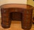 1930's Antique Federal Style Mahogany Kidney Shaped Leather Top Ladies Writing Desk For Sale