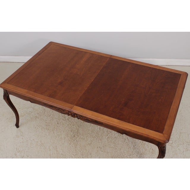 French Cherry French Louis XV Style Banded Dining Table For Sale - Image 3 of 16