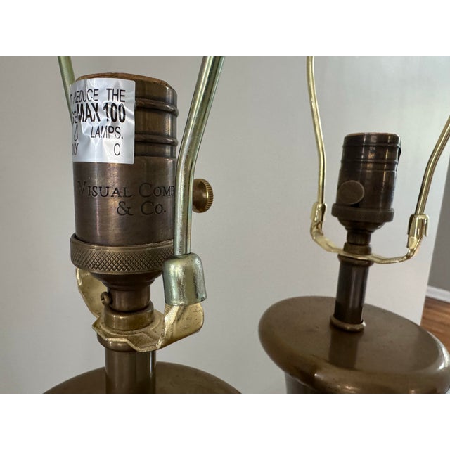 Visual Comfort Transitional Bronze Table Lamps - A Pair For Sale - Image 9 of 13