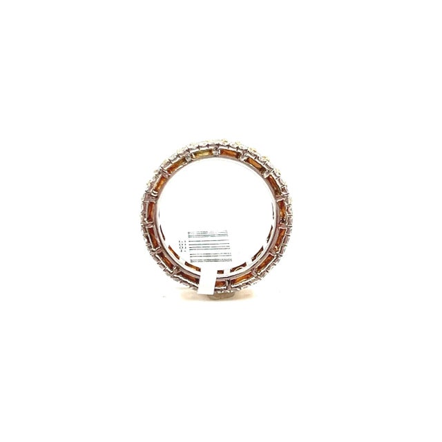 Metal 2.87 Ct Natural Yellow Diamond Eternity Band Size 6.5 For Sale - Image 7 of 7