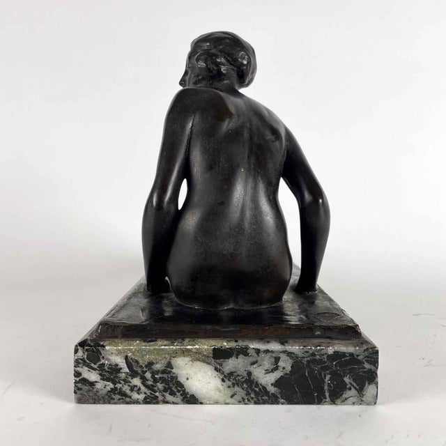 Gramegna Donato, Figure of Woman, 1920s, Bronze and Marble For Sale - Image 10 of 11