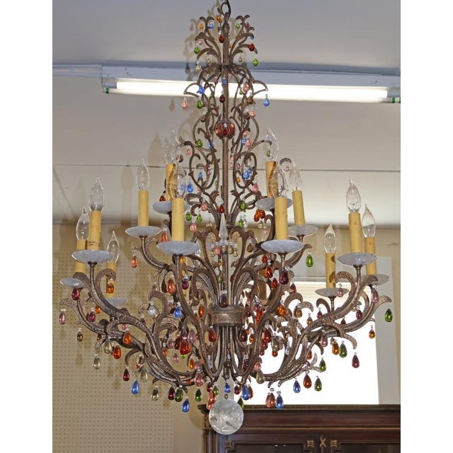 Schonbek Genisis 9882 Rock & Color Crystal 15 Light Chandelier Dimensions : 38" Tall X 29" Wide X 29" Deep The Schonbek...