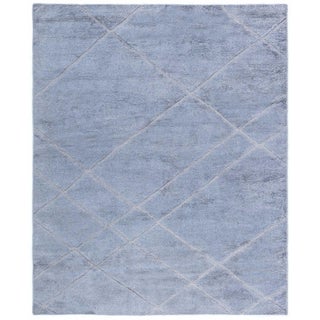 Contemporary High and Low Gray Diamond Rug by Doris Leslie Blau For Sale
