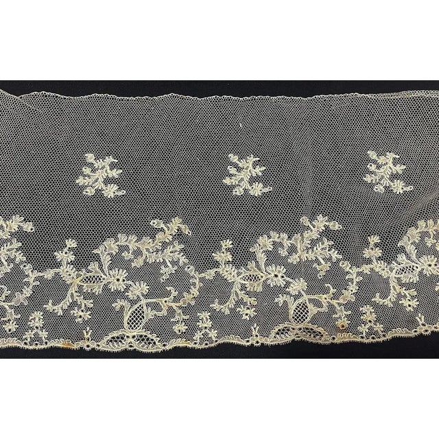19th Century Belgian Lace Borders, Set of 4 For Sale - Image 6 of 9