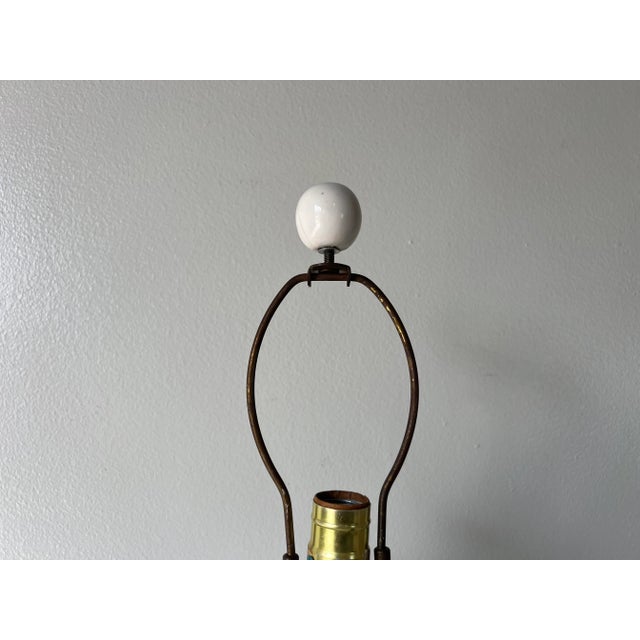 1980's Vintage White Ceramic Table Lamp, Signed For Sale - Image 4 of 7