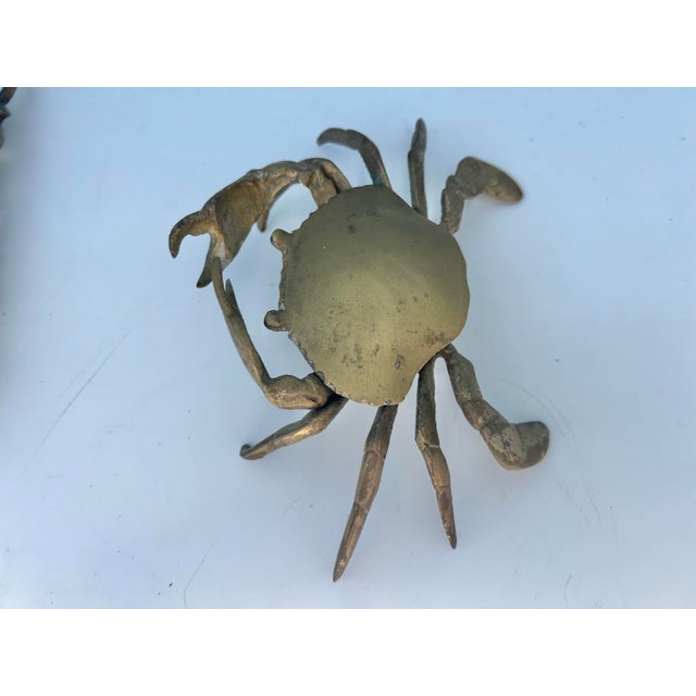 Mid-Century Modern Mid 20th Century Brass Articulate Crab Ashtray Catch All For Sale - Image 3 of 6