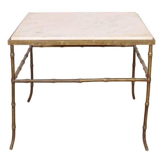 French Faux Bamboo Lamp Table, 1920s For Sale