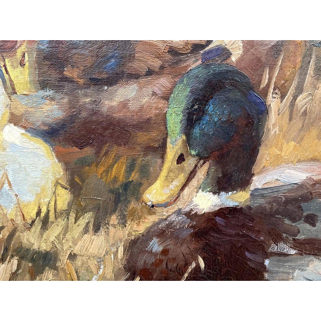 Josef Woldemar Keller-Kühne, Ducks, 1950s, Oil on Canvas, Framed For Sale - Image 16 of 18