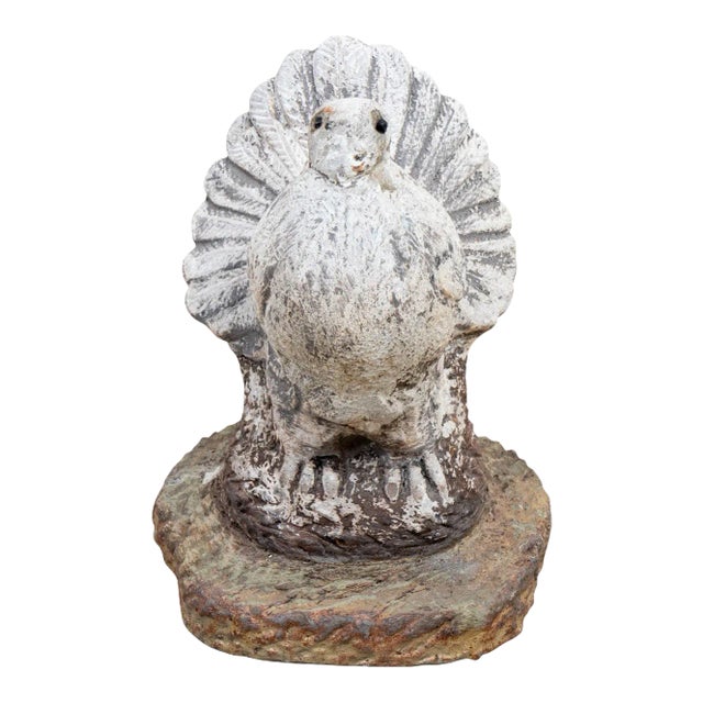 White Painted Dove Garden Ornament, Mid 20th Century For Sale