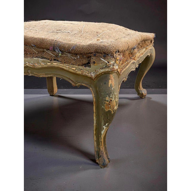 Wood 20th Century Venetian Baroque Stool in Lacquered Wood, 1890s For Sale - Image 7 of 8