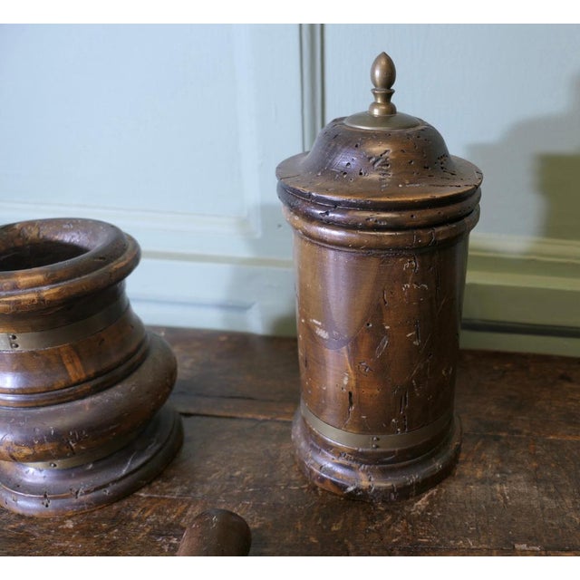 Copper Asian Pestle and Mortar and Apothecary Jar, Set of 2 For Sale - Image 8 of 11