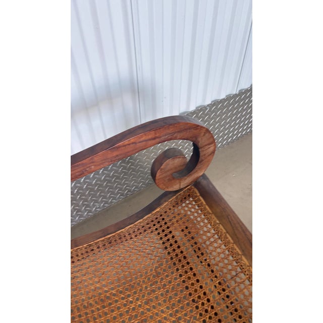 English 1960s Pair Hand Caned and Doweled British Colonial Anglo Indian Plantation Chairs For Sale - Image 3 of 4