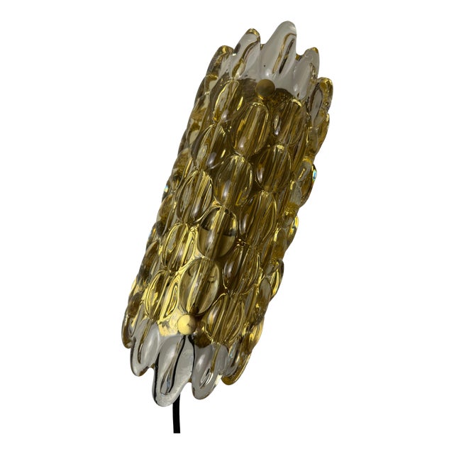 Wall Lamp in Glass and Brass by Carl Fagerlund for Orrefors For Sale