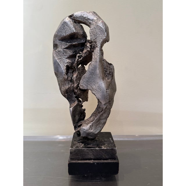 Mid-Century Modern 1970s Mid-Century Modern Brutalist Cast Metal Abstract Sculpture by Gloria Burton For Sale - Image 3 of 10
