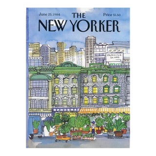 1984 Vintage New Yorker Cover, June 25 (Barbara Westman), Original New Yorker Magazine Cover, City Life, Gardening For Sale
