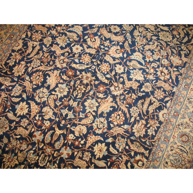 1930s Persian Pictorial Nain Rug For Sale - Image 4 of 5