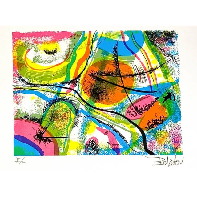 1960s Erik Bolatov Abstract Serigraph For Sale - Image 4 of 4