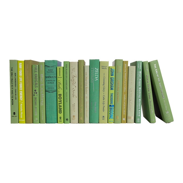 Decorative Books - Palm Books - Green Books By The Foot For Sale