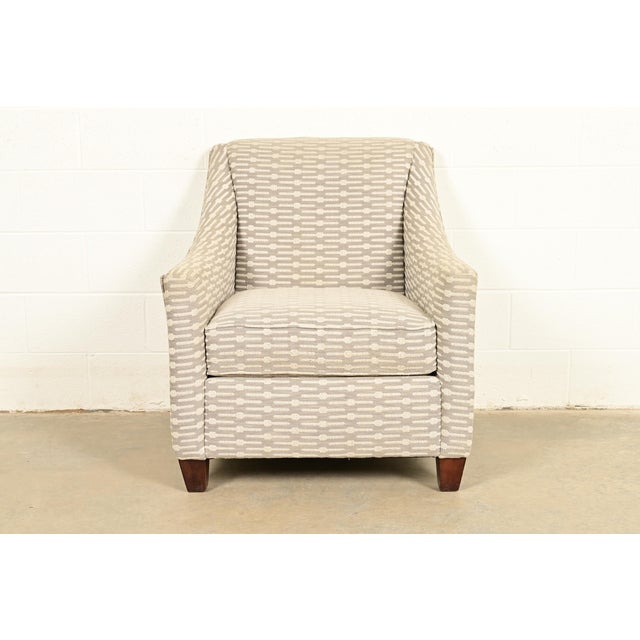 Baker Furniture Style Contemporary Upholstered Barrel Arm Lounge Chair For Sale - Image 14 of 14