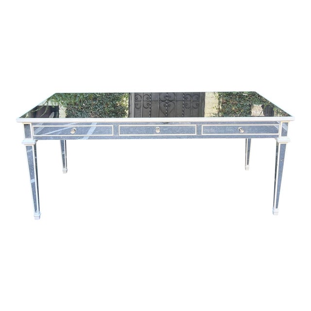 Nancy Corzine Versailles Mirrored Writing Table Desk. Beautiful Desk With Three Drawers.