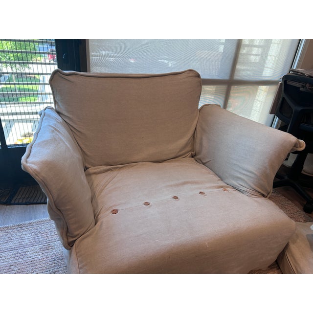 Maker & Son Armchair in Sunstone Linen For Sale - Image 4 of 4