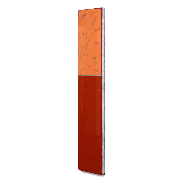 Contemporary Tall Sunspot 46 - Tall Narrow Minimalist Abstract Acrylic and Resin Painting on Wood Panel by Ricky Hunt For Sale - Image 3 of 9