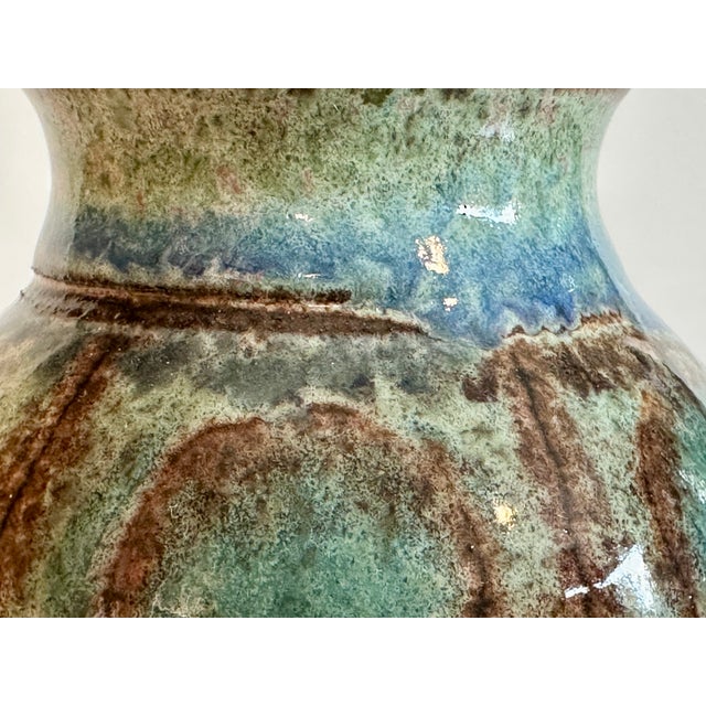 Blue Blue Studio Ceramic Vase with Flowing Glaze Pattern, Denmark, 1960s For Sale - Image 8 of 10
