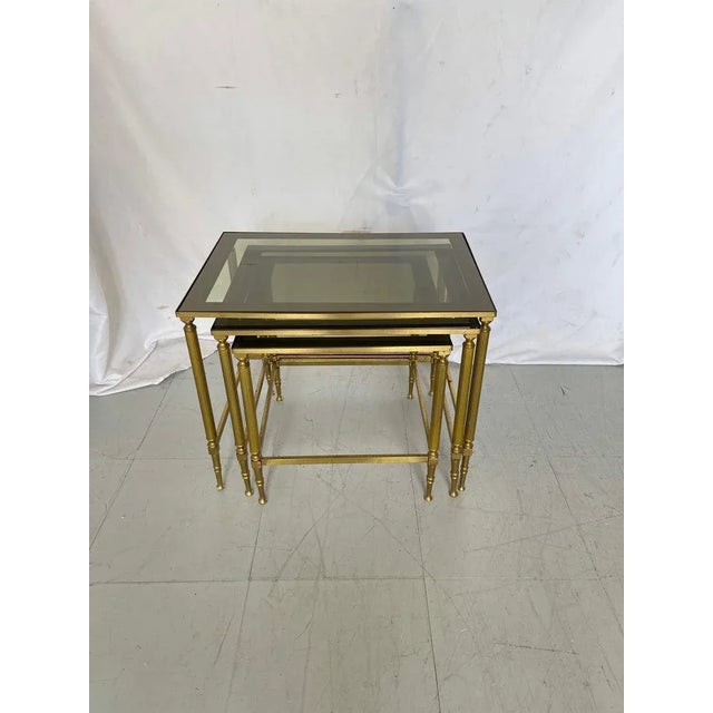 Mid-Century Modern Late 20th Century Vintage Hollywood Regency Nesting Tables - Set of 3 For Sale - Image 3 of 4