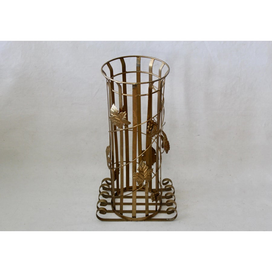 brass patio umbrella stand profile base that tucks neatly under the table Vintage Painted Mid Century Patio