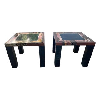 Vintage Collage Side Tables by Marquis Collection of Beverly Hills - Set of 2 For Sale