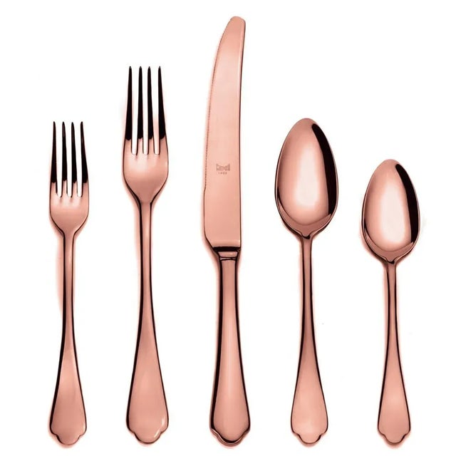 Contemporary Mepra Dolce Vita 20 Piece Flatware Set, Mirror Bronze For Sale - Image 3 of 3