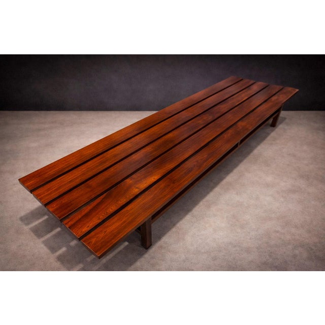 Joaquim Tenreiro Bench in Rosewood, Att. To Joaquim Tenreiro, 1960s For Sale - Image 4 of 12
