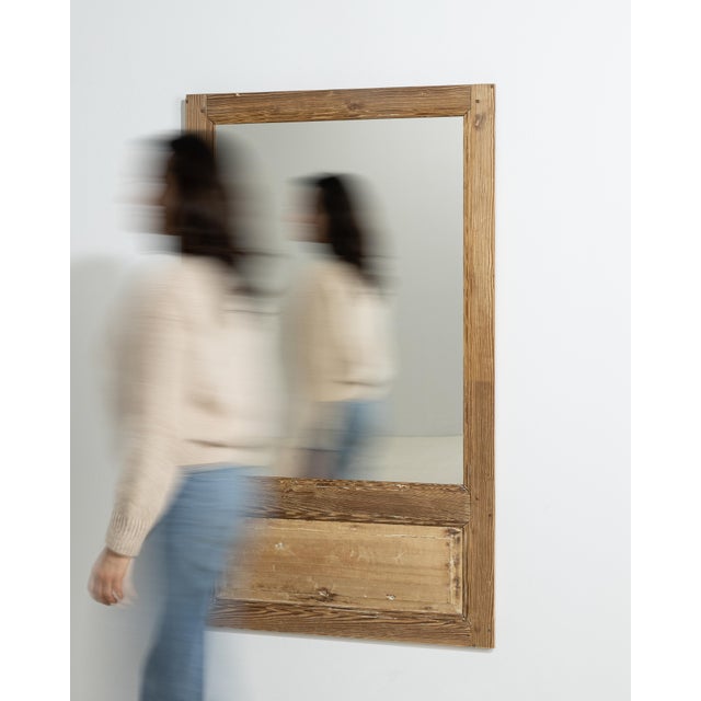 19th Century 19th Century French Painted Wood Trumeau Wall Mirror France 19th Century For Sale - Image 5 of 8