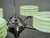 Glass Art Deco Green Opaline Glass Chandelier, Former Czechoslovakia, 1930s For Sale - Image 7 of 14