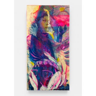 This is Not a Riot 2 by Marc Scheff | Oil, acrylic, pencil, pan pastel, layered resin depicting a woman in vibrant colors. For Sale