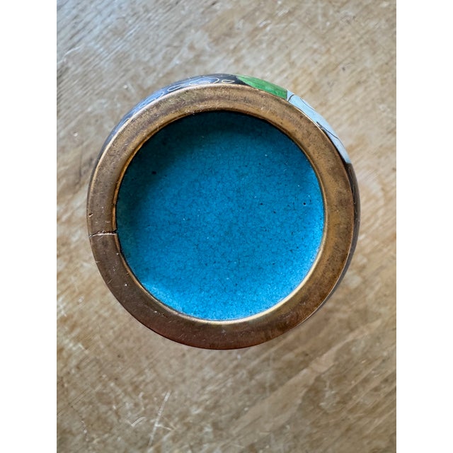 Vintage Chinese Style Cloissonné Vase For Sale - Image 4 of 7