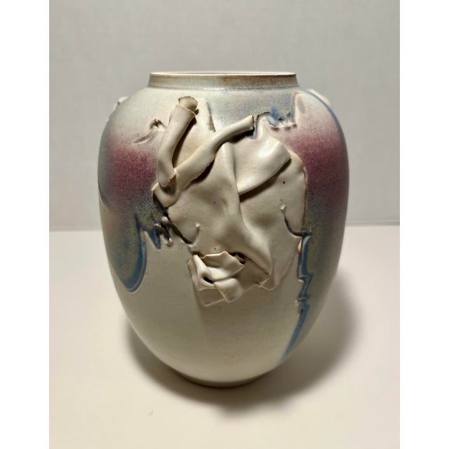 Ceramic Vintage Christy Johnson Studio Art Pottery California Porcelain Vase Signed 7.5" For Sale - Image 7 of 9