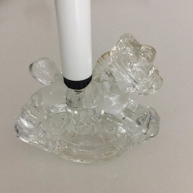 Vintage Rocking Horse Glass Figurine Candle Holders - Set of 2 For Sale - Image 4 of 12
