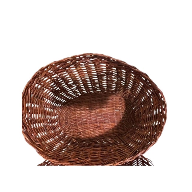 Brown Wicker Ram Basket With Lid For Sale - Image 11 of 11