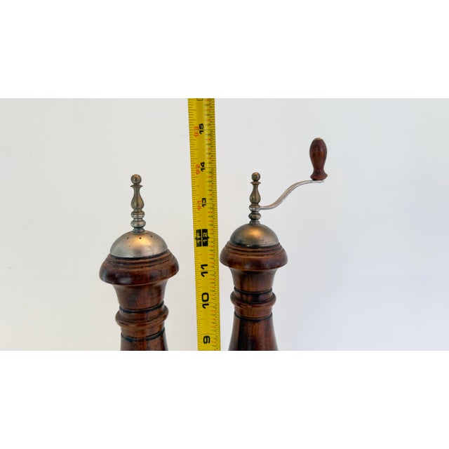 1960s Woodcrest Creation Wooden Salt Shaker and Pepper Grinder 14" - a Pair For Sale In New York - Image 6 of 6