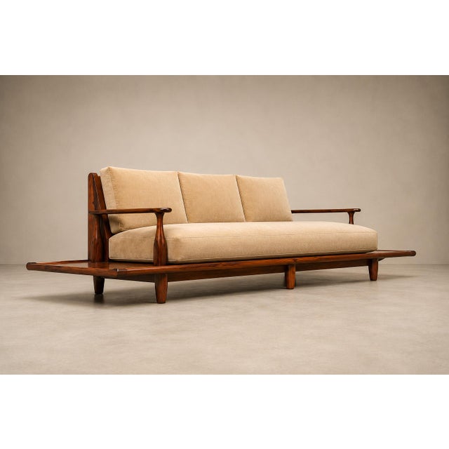 Mid-Century Modern Sofa in Rosewood & Mohair by Liceu De Artes E Ofícios, Brazilian Modern, 1960s For Sale - Image 3 of 18